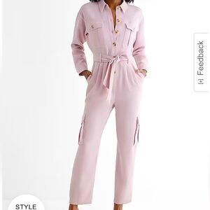 Express cargo jumpsuit in lilac pink NEW
